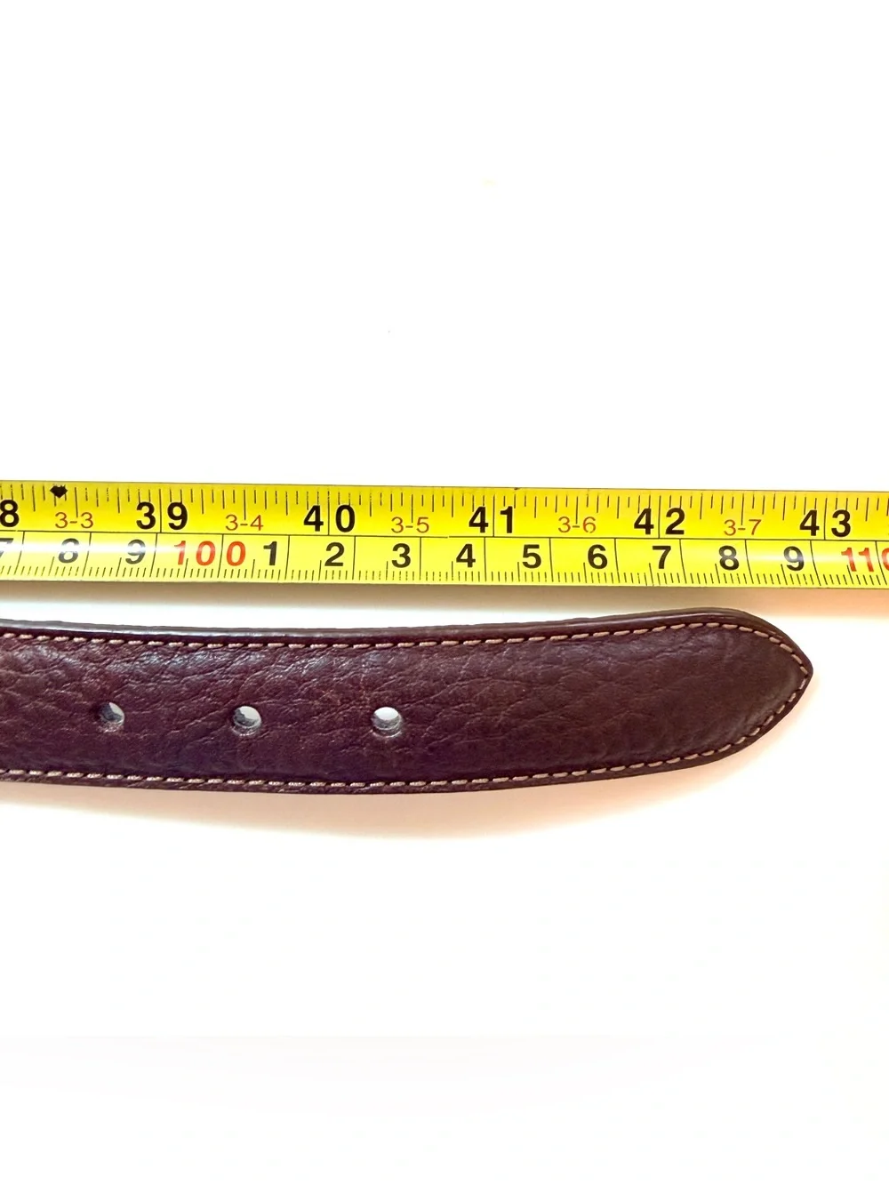 Columbia Canvas Belt Mens 38 Beige Brown Leather Trim Brass Buckle Preppy